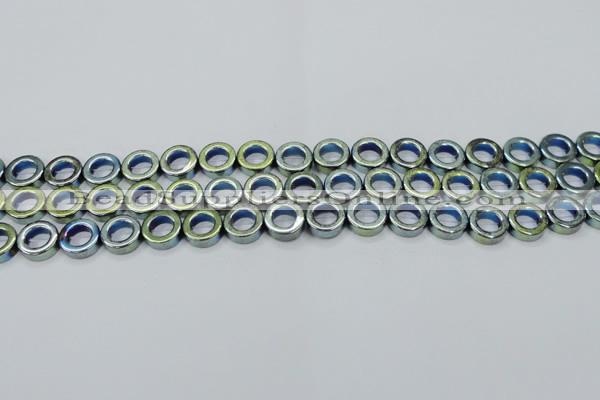 CHE1018 15.5 inches 12mm donut plated hematite beads wholesale