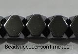 CHE224 15.5 inches 10*10mm faceted cube hematite beads wholesale