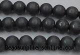 CHE404 15.5 inches 8mm round matte hematite beads wholesale