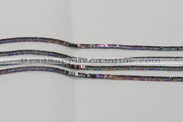 CHE562 15.5 inches 1*2*2mm square plated hematite beads wholesale