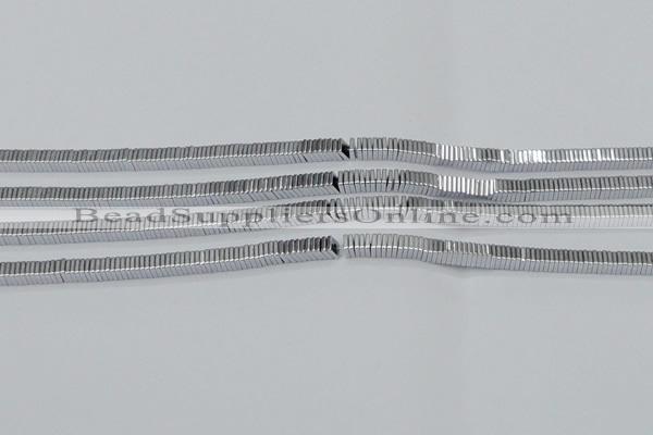 CHE565 15.5 inches 1*2*2mm square plated hematite beads wholesale