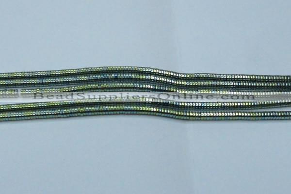 CHE665 15.5 inches 1*4mm tyre plated hematite beads wholesale