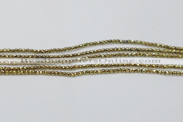 CHE712 15.5 inches 4mm faceted round plated hematite beads