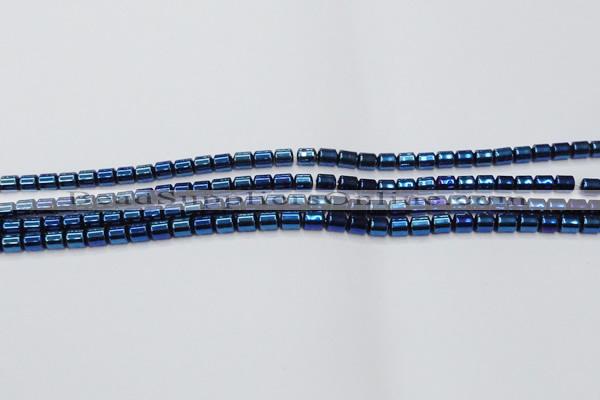 CHE791 15.5 inches 4*4.5mm drum plated hematite beads wholesale