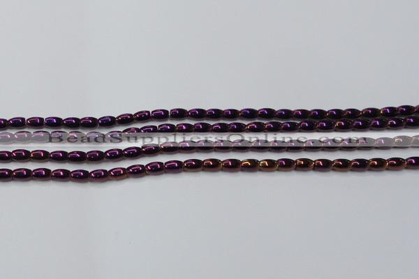 CHE797 15.5 inches 3*5mm rice plated hematite beads wholesale