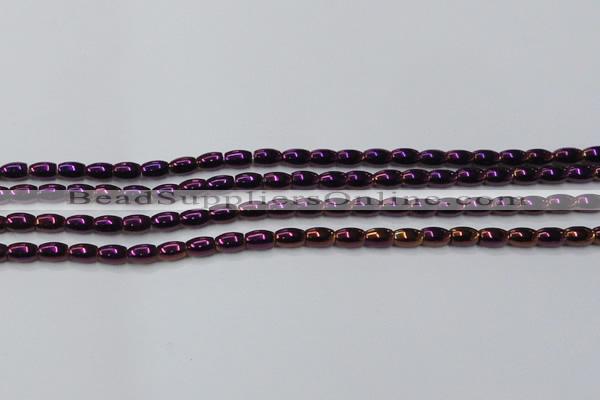 CHE813 15.5 inches 5*8mm rice plated hematite beads wholesale