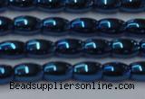 CHE815 15.5 inches 5*8mm rice plated hematite beads wholesale