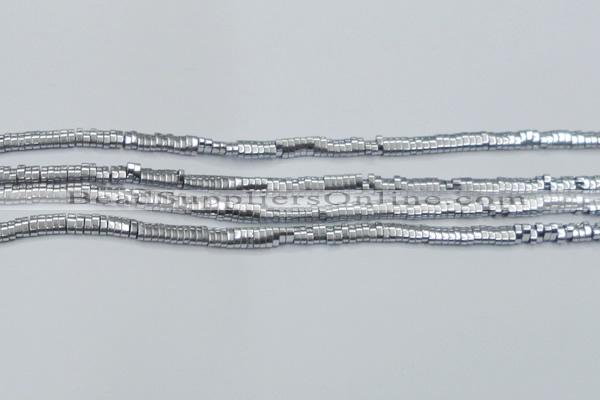 CHE928 15.5 inches 1*2*3mm oval plated hematite beads wholesale