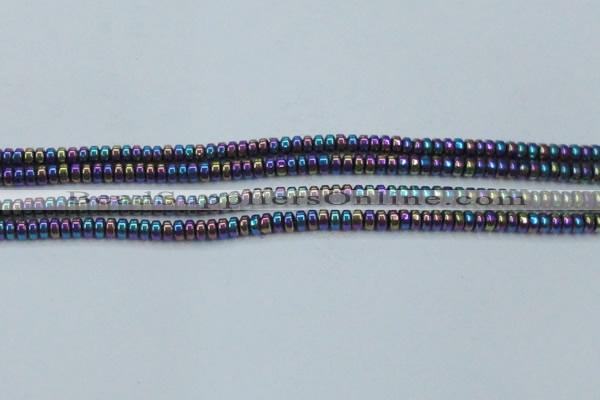 CHE969 15.5 inches 2*4mm rondelle plated hematite beads wholesale