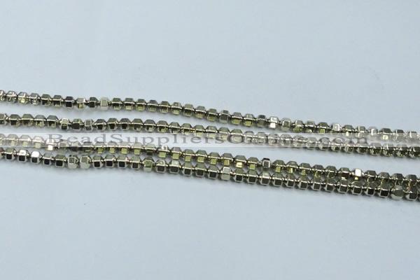CHE982 15.5 inches 4*4mm plated hematite beads wholesale