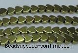 CHE992 15.5 inches 4*4mm heart plated hematite beads wholesale