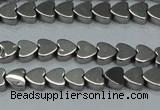 CHE999 15.5 inches 6*6mm heart plated hematite beads wholesale