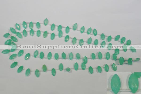 CHM18 15.5 inches 6*12mm faceted marquise green hemimorphite beads