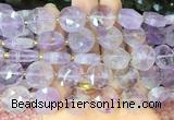 CIBS47 15 inches 15mm faceted coin amethyst beads wholesale