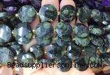 CIBS52 15 inches 15mm faceted coin kambaba jasper beads wholesale