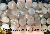 CIBS54 15 inches 15mm faceted coin moonstone beads wholesale