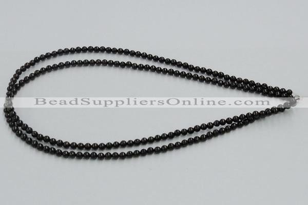 CJB01 16 inches 4mm round natural jet gemstone beads wholesale