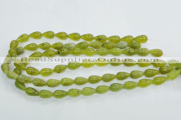 CKA107 15.5 inches 10*17mm teardrop Korean jade gemstone beads
