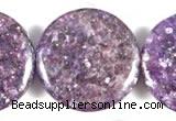 CKU05 15 inches 25mm coin purple kunzite beads wholesale