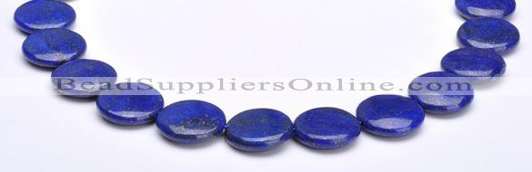 CLA20 coin 20mm deep blue dyed lapis lazuli gemstone beads