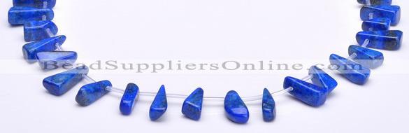 CLA44 Freeform pyramid deep blue dyed lapis lazuli stone beads