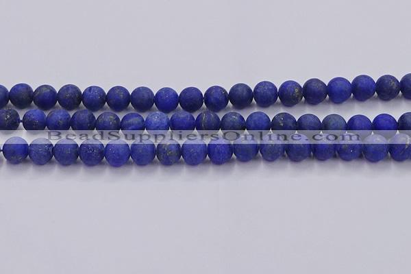 CLA72 15.5 inches 8mm round matte lapis lazuli beads wholesale