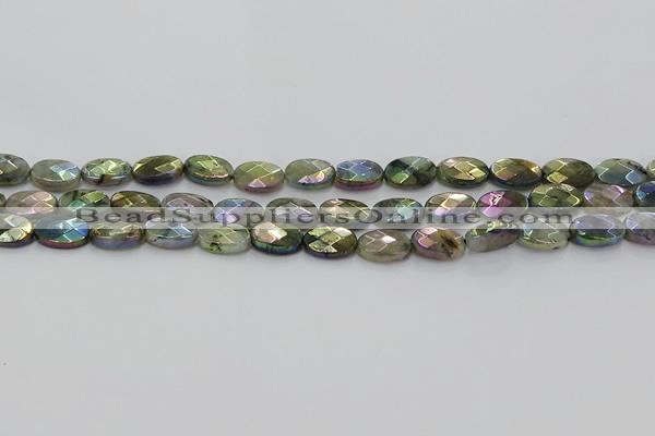 CLB674 15.5 inches 8*12mm faceted oval AB-color labradorite beads