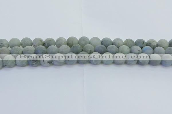 CLB875 15.5 inches 12mm round matte labradorite gemstone beads