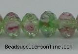 CLG09 12 inches 6*8mm faceted rondelle handmade lampwork beads