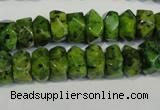 CLJ245 15.5 inches 6*11mm faceted nuggets dyed sesame jasper beads