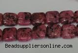 CLJ262 15.5 inches 10*10mm square dyed sesame jasper beads wholesale