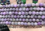 CLJ586 15 inches 8mm round matte sesame jasper beads
