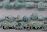 CLR46 15.5 inches 6*7mm – 10*12mm nuggets natural larimar beads