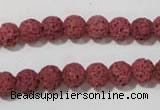 CLV468 15.5 inches 8mm round dyed red lava beads wholesale