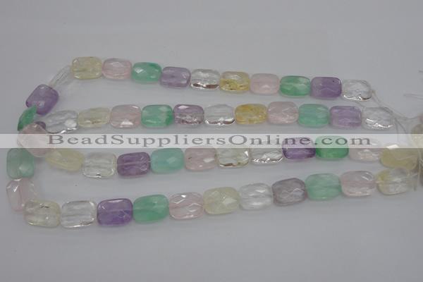 CMQ259 15.5 inches 12*16mm faceted rectangle multicolor quartz beads