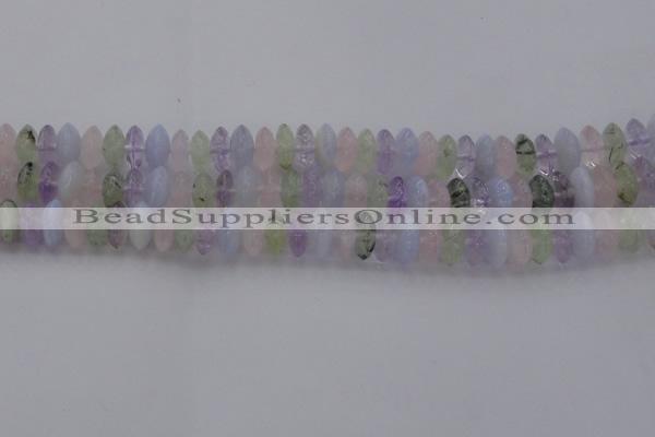 CMQ262 15.5 inches 5*12mm rondelle multicolor quartz beads