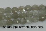 CMS129 15.5 inches 8mm faceted coin moonstone gemstone beads