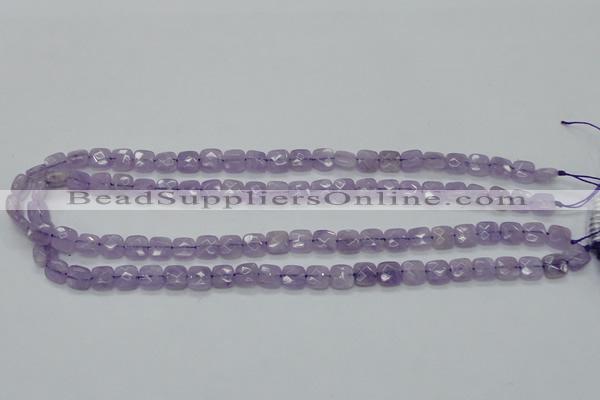 CNA339 15.5 inches 8*8mm faceted square natural lavender amethyst beads