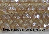 CNC520 15.5 inches 12mm faceted round dyed natural white crystal beads
