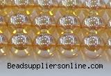 CNC577 15.5 inches 8mm round plated natural white crystal beads