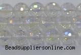 CNC601 15.5 inches 6mm faceted round plated natural white crystal beads