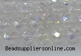 CNC609 15.5 inches 8mm faceted round plated natural white crystal beads