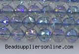 CNC657 15.5 inches 6mm faceted round plated natural white crystal beads
