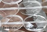 CNC763 15.5 inches 10*14mm faceted oval white crystal beads