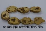 CNG2819 15.5 inches 30*40mm - 40*50mm freeform plated druzy agate beads