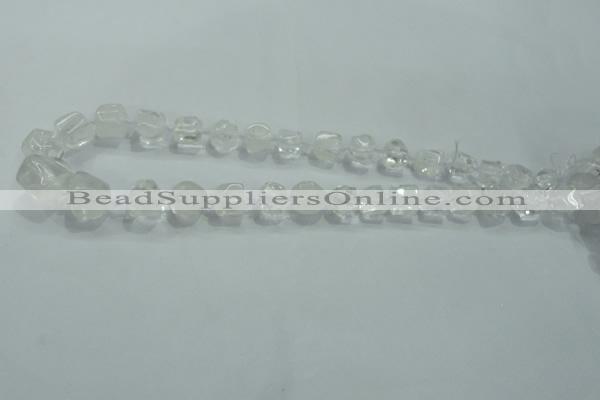 CNG341 15.5 inches 8*10mm - 15*18mm faceted nuggets white crystal beads