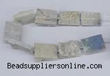 CNG3472 15.5 inches 30*40mm freeform plated druzy agate beads