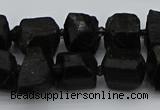 CNG5458 15.5 inches 8*12mm - 12*16mm nuggets black tourmaline beads