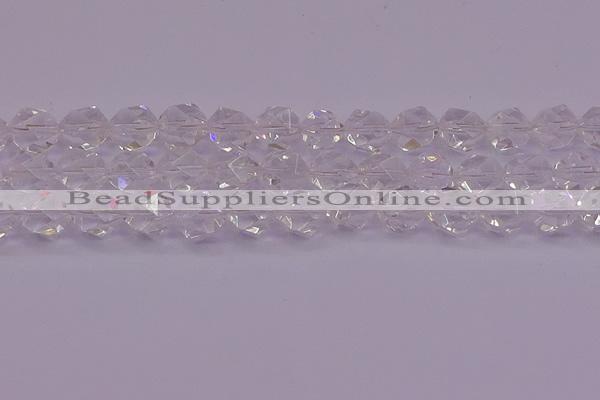 CNG5474 15.5 inches 12mm faceted nuggets white crystal beads