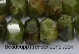 CNG5625 15.5 inches 10*14mm - 13*18mm faceted nuggets green garnet beads